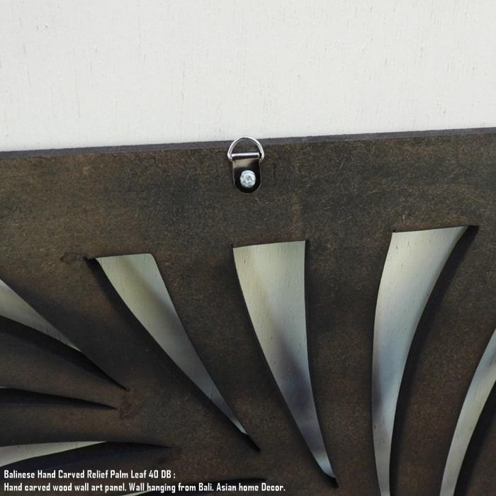 椰子の葉のレリーフ 40cm x 40cm アートパネル ウッドレリーフ 木彫り フレーム 彫刻アート 欄間 壁飾り バ | 8枚目