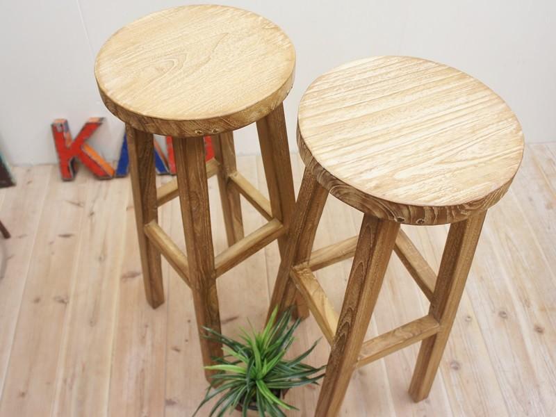 オーダー品 カウンタースツール 高さ75cm 16脚セット ハイスツール 古材 オールドチーク材のハイスツール 無垢材 | 5枚目