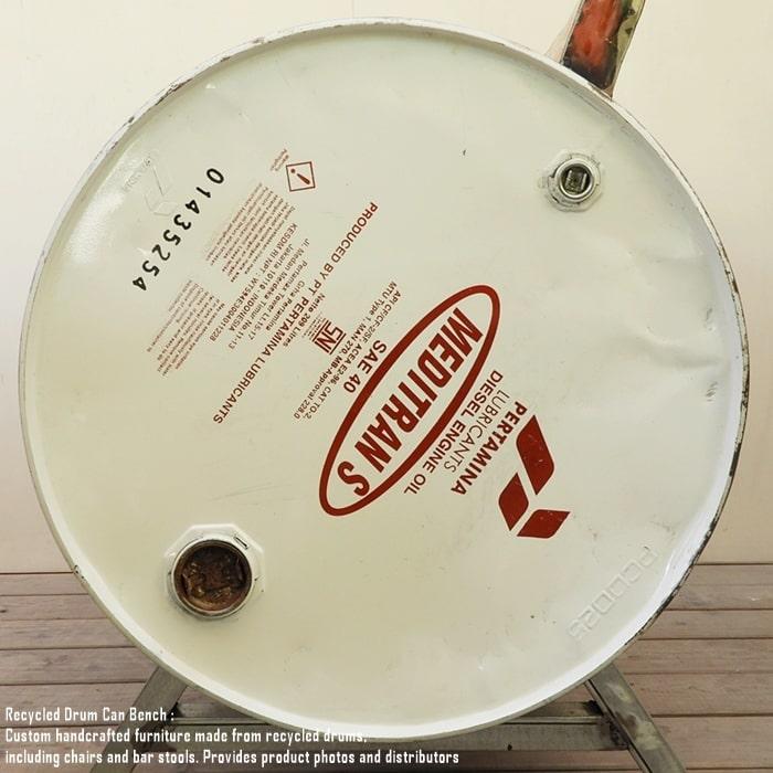 ドラム缶をリメイクしたベンチ 2P T 2人掛け 1.5人掛け 1人掛け スチール椅子 リメイク家具 工業系 男 | 11枚目