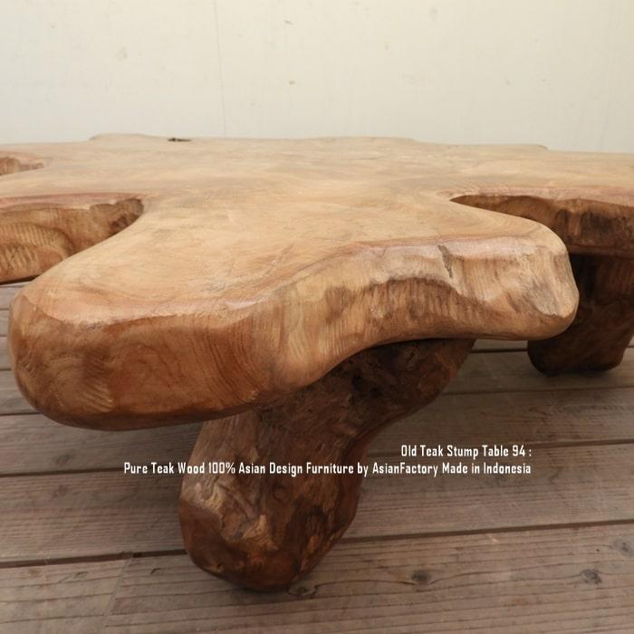 希少オールドチーク一枚板 切り株テーブル94cm 無垢材 飾り台 花台 ちゃぶ台 ローテーブル | 12枚目