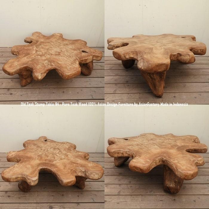 希少オールドチーク一枚板 切り株テーブル94cm 無垢材 飾り台 花台 ちゃぶ台 ローテーブル | 15枚目