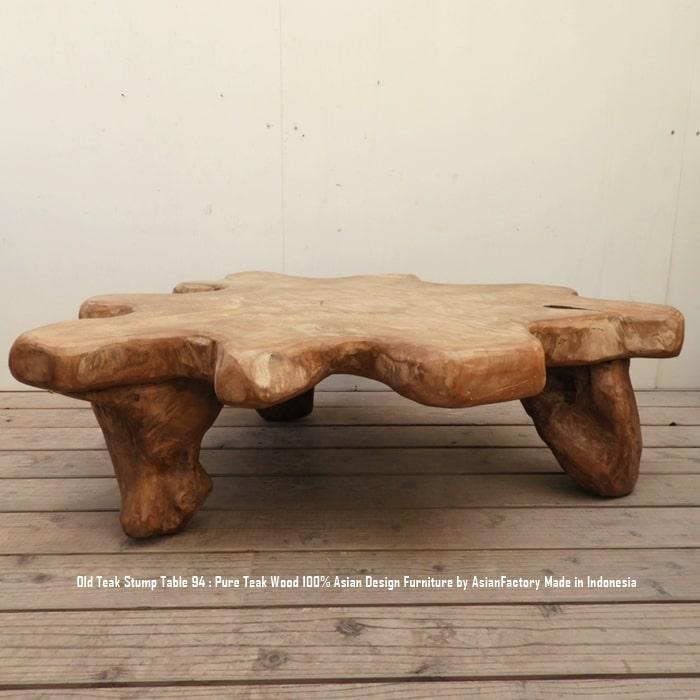 希少オールドチーク一枚板 切り株テーブル94cm 無垢材 飾り台 花台 ちゃぶ台 ローテーブル | 2枚目
