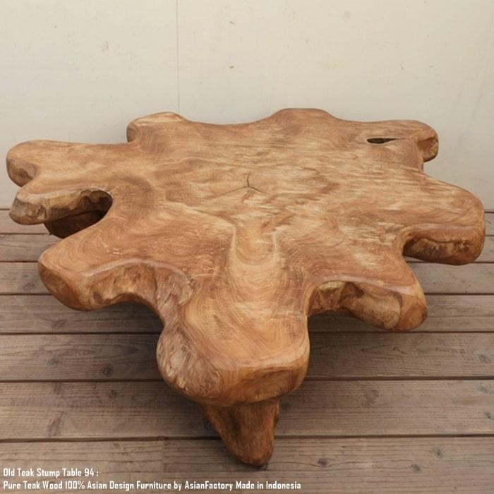希少オールドチーク一枚板 切り株テーブル94cm 無垢材 飾り台 花台 ちゃぶ台 ローテーブル | 3枚目