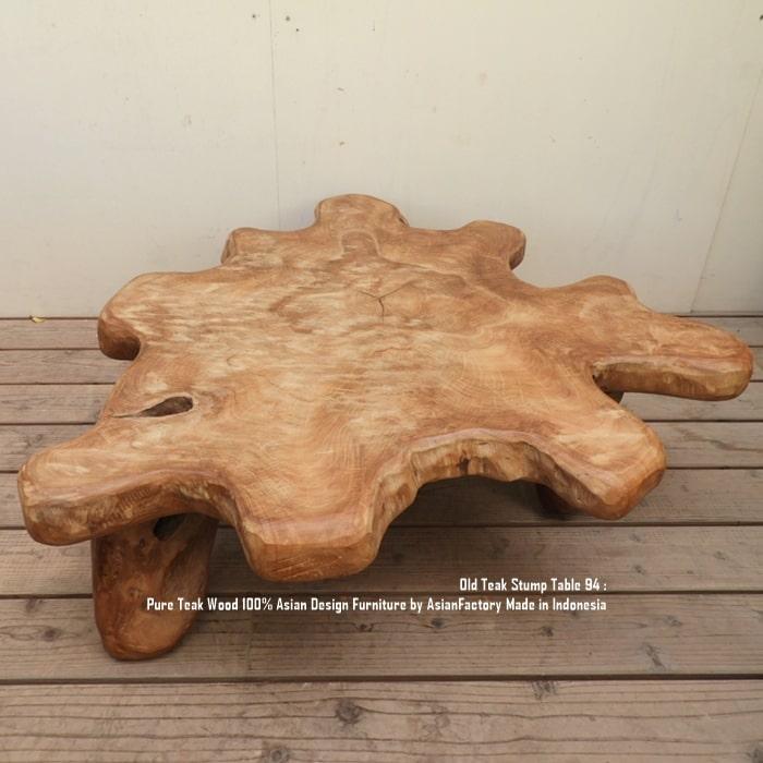 希少オールドチーク一枚板 切り株テーブル94cm 無垢材 飾り台 花台 ちゃぶ台 ローテーブル | 5枚目