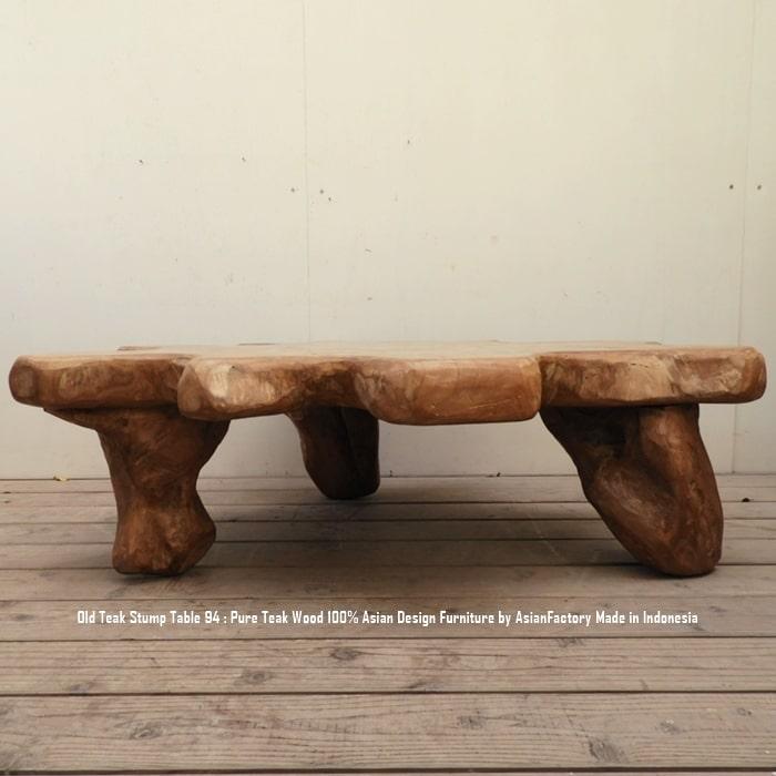 希少オールドチーク一枚板 切り株テーブル94cm 無垢材 飾り台 花台 ちゃぶ台 ローテーブル | 6枚目