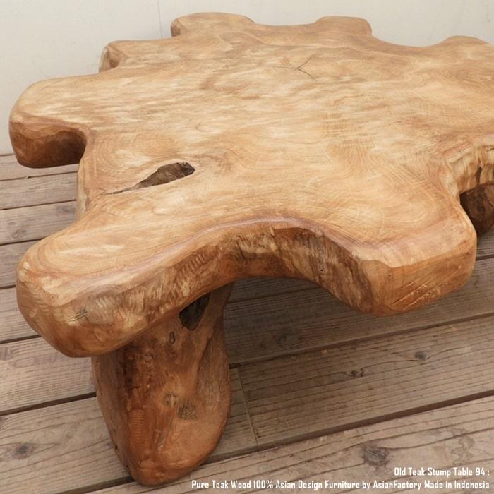 希少オールドチーク一枚板 切り株テーブル94cm 無垢材 飾り台 花台 ちゃぶ台 ローテーブル | 7枚目