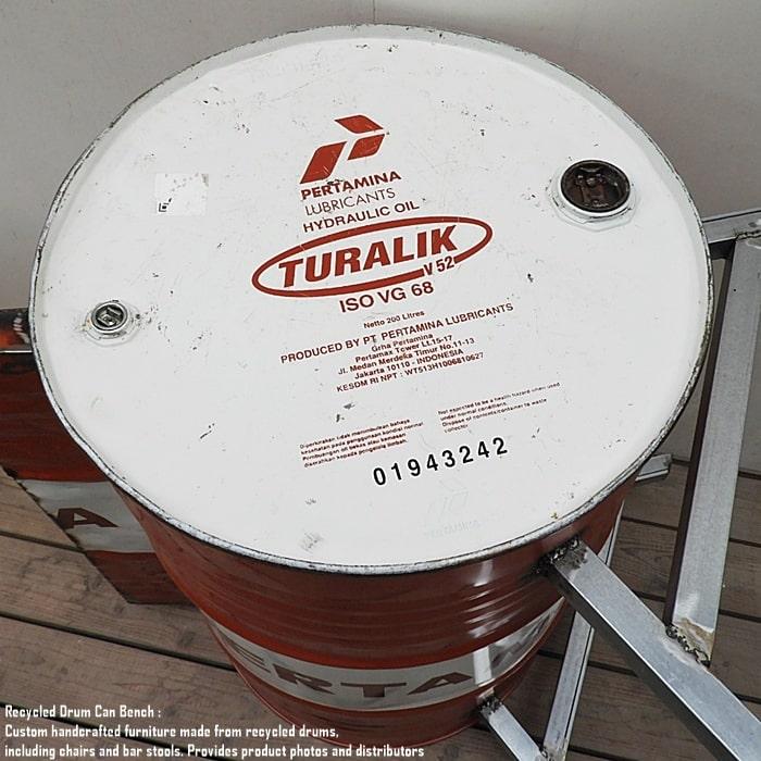 ドラム缶をリメイクしたベンチ 2P U 2人掛け 1.5人掛け 1人掛け スチール椅子 リメイク家具 工業系 男 | 18枚目